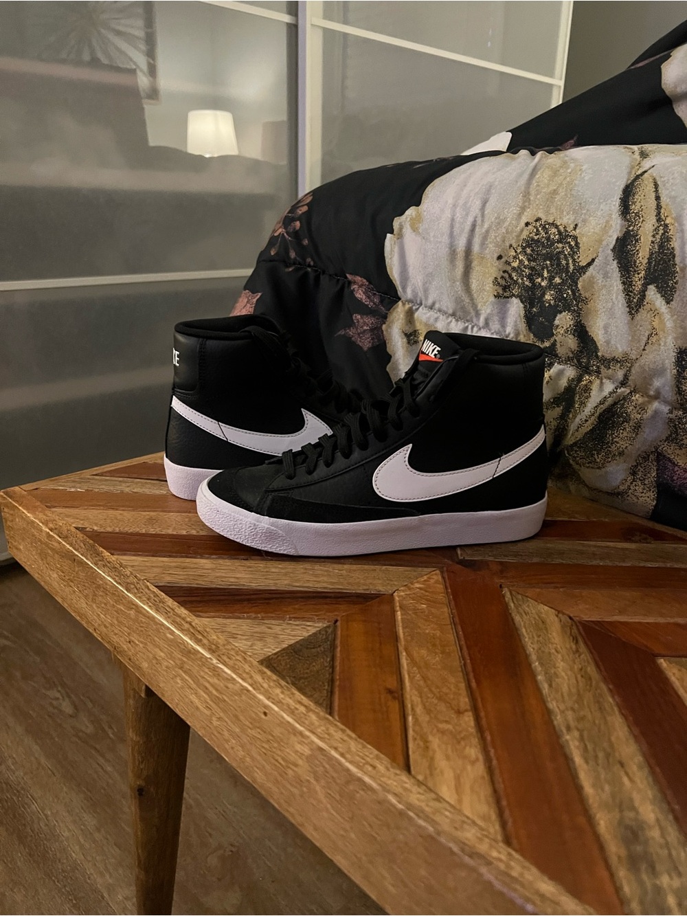 Nike High-Top Sneakers in Black with White Swoosh